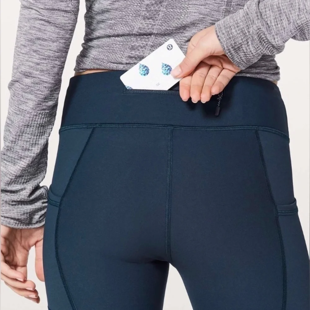 Sz6 Lululemon Tight Stuff Tight II 25” in True Navy EUC Compression Tights - Picture 7 of 14